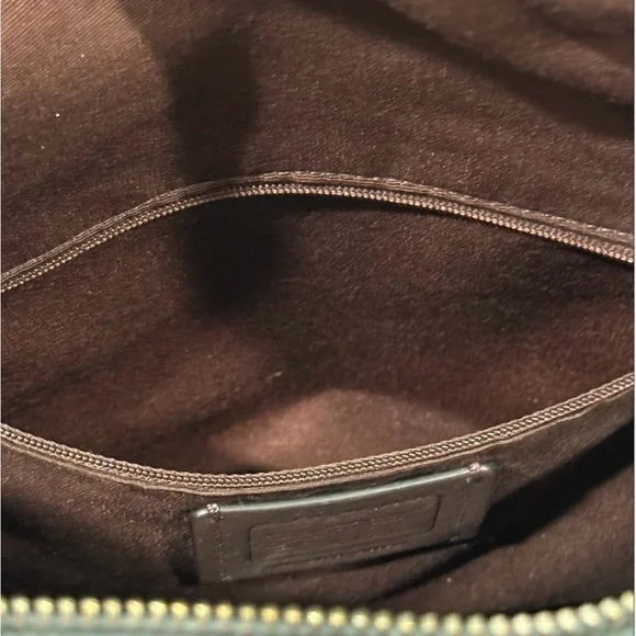 Coach Pennie Hobo hunter green leather & suede shoulder/crossbody purse C1522 - Picture 8 of 12